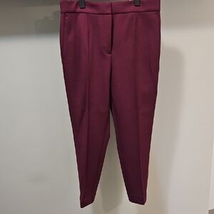 Ann Taylor Rich Burgundy Ankle Trousers
